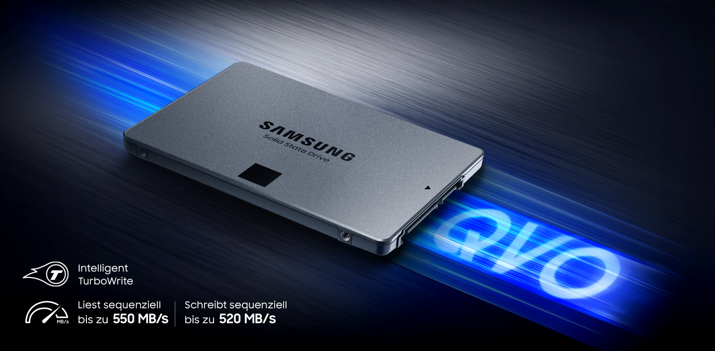 SAMSUNG 860 QVO Festplatte, 1 TB SSD SATA 6 Gbps, 2,5 Zoll, intern