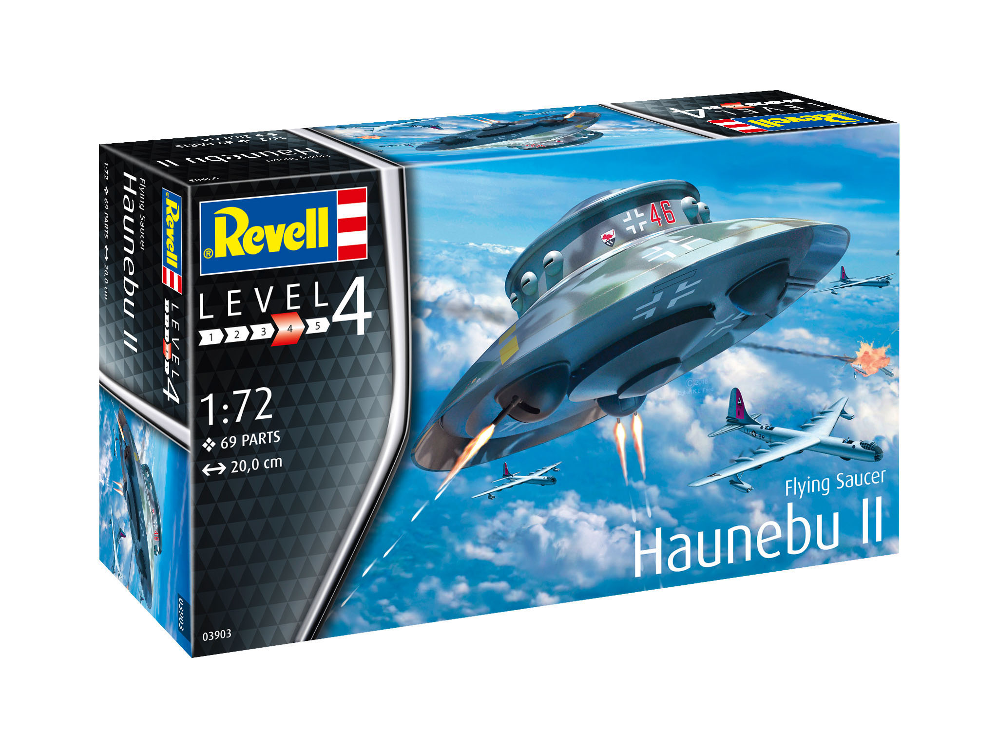 REVELL Flying Saucer Haunebu II Modellbausatz, Mehrfarbig
