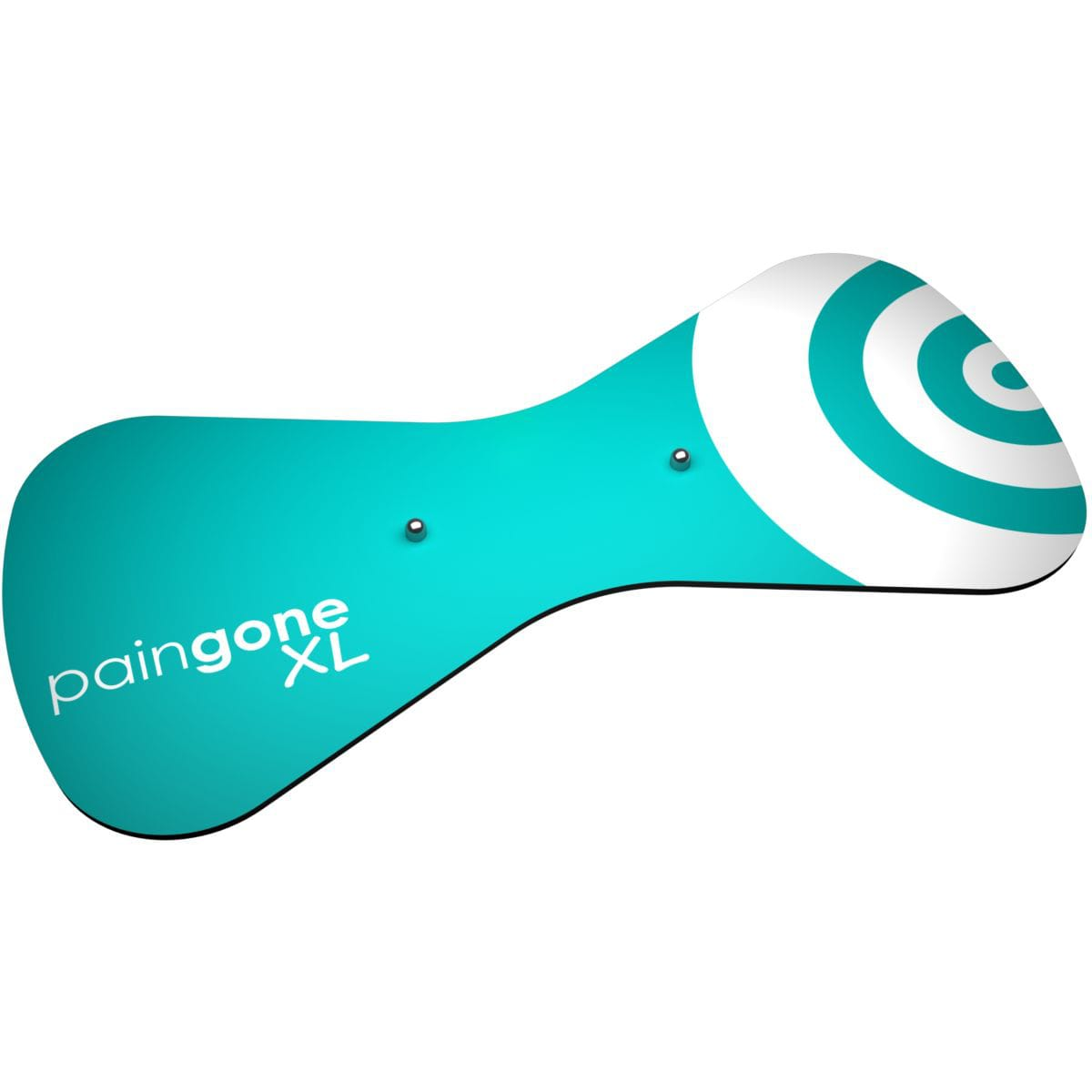 Teal Pain Gone XL device. White curved section with circles.