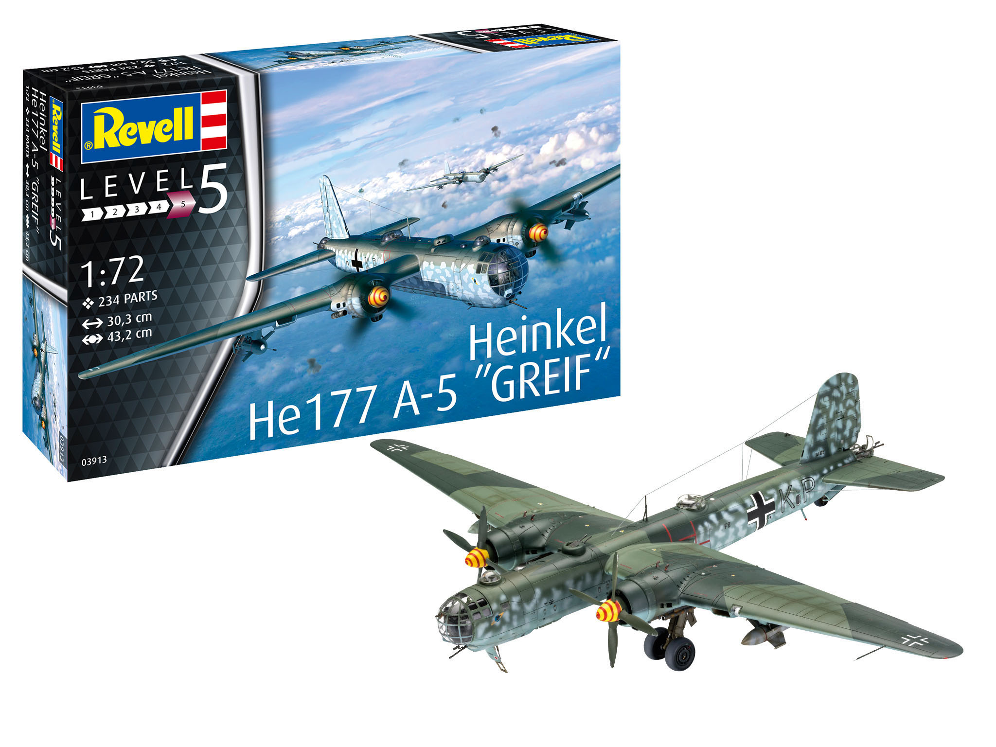 REVELL Heinkel A-5 Mehrfarbig Bausatz, Greif HE177