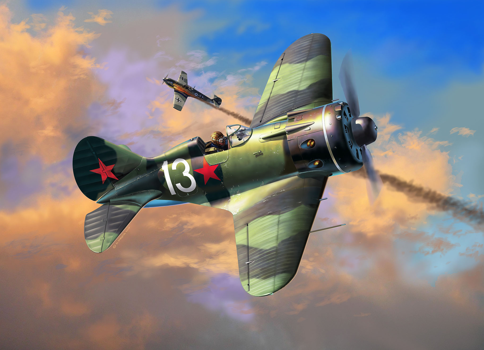 REVELL Polikarpov I-16 Typ 24 Rata Modellbausatz, Mehrfarbig