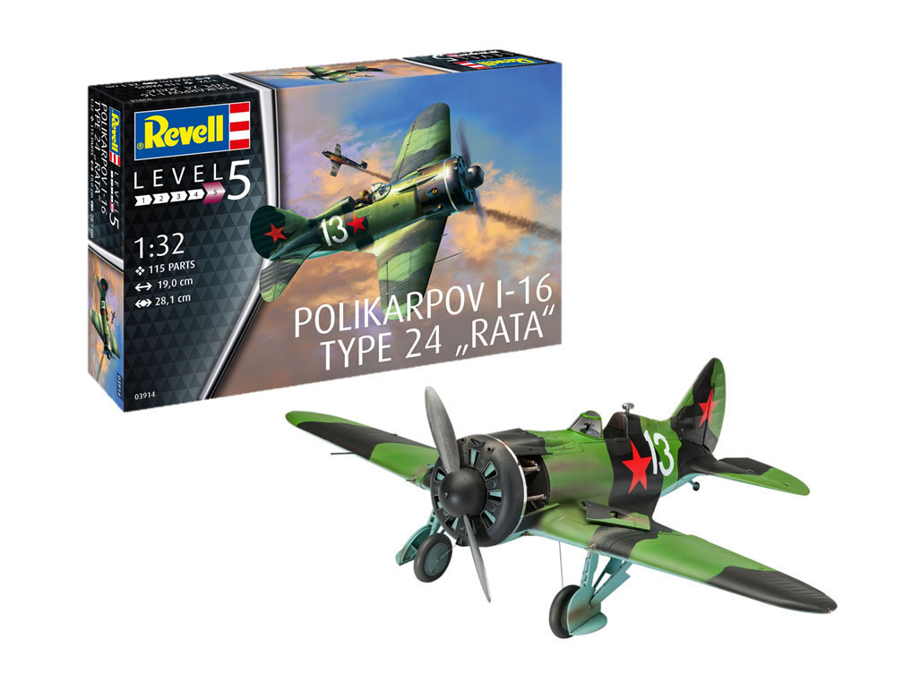 REVELL Polikarpov I-16 Typ 24 Rata Modellbausatz, Mehrfarbig