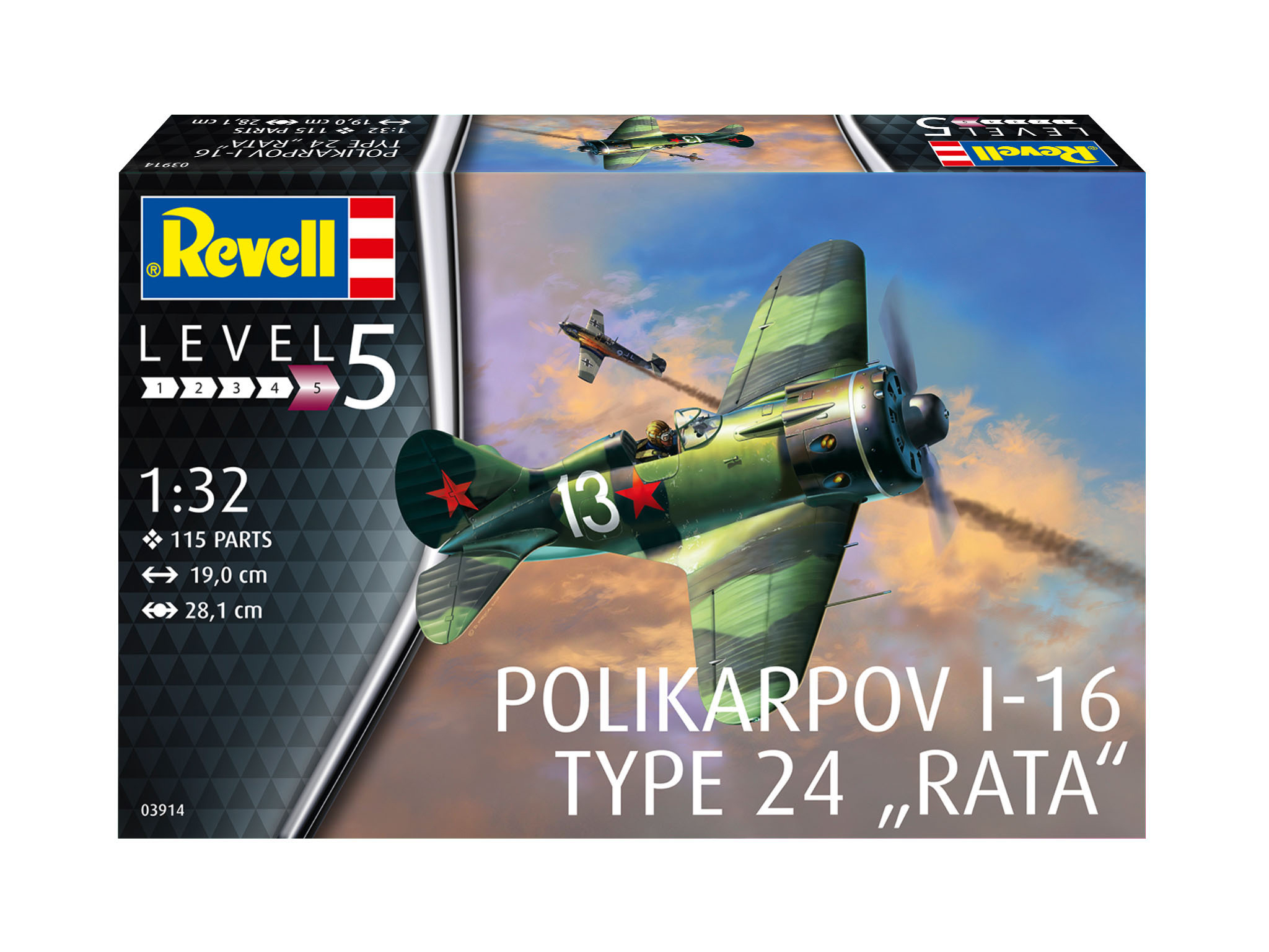 REVELL Polikarpov I-16 Typ 24 Rata Modellbausatz, Mehrfarbig