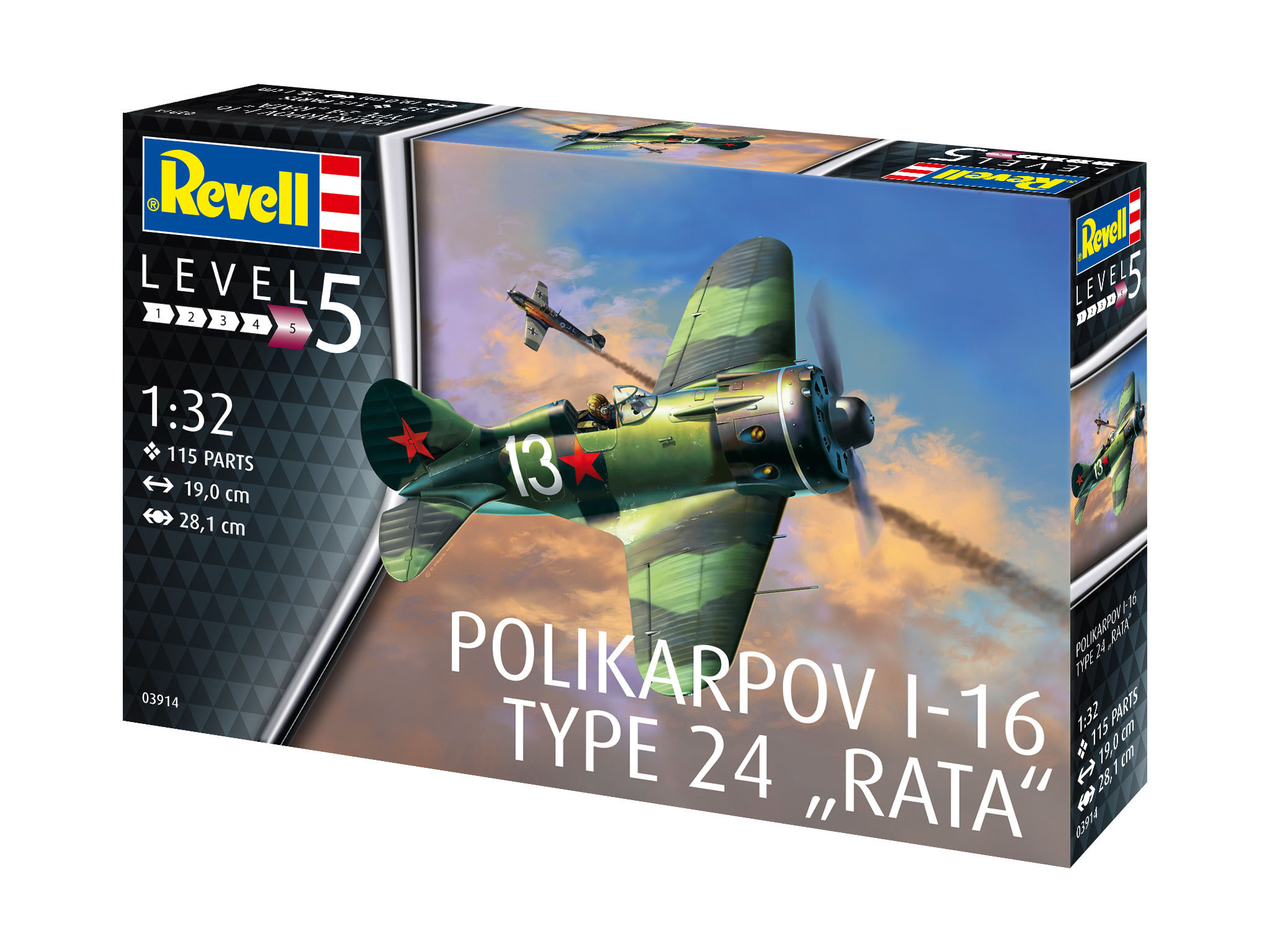 REVELL Polikarpov I-16 Typ 24 Rata Modellbausatz, Mehrfarbig