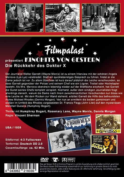 DIE RÜCKKEHR DES DOKTOR X DVD