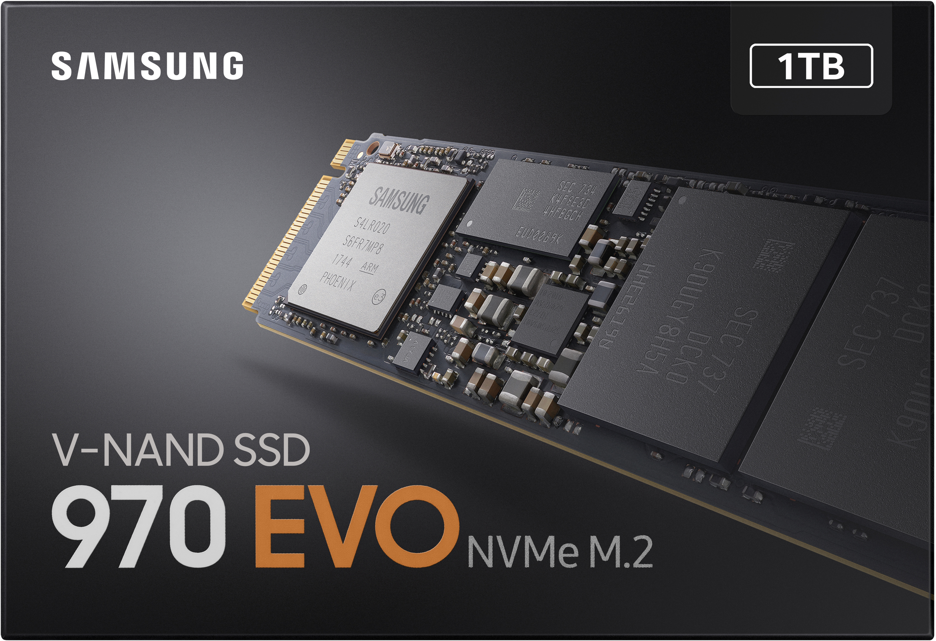 SAMSUNG 970 EVO Festplatte Retail, 1 TB SSD M.2 via NVMe, intern