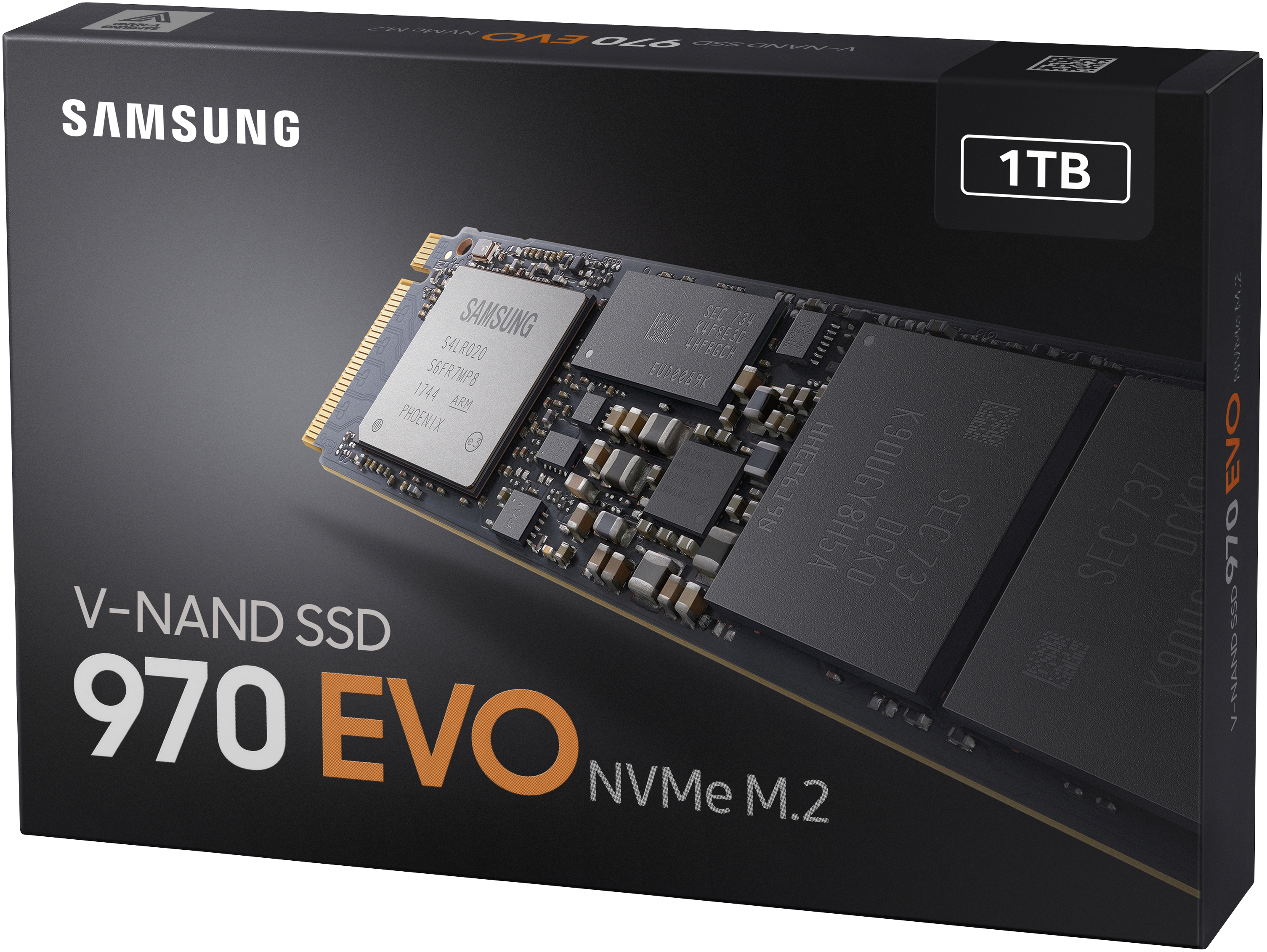 SAMSUNG 970 EVO Festplatte Retail, 1 TB SSD M.2 via NVMe, intern