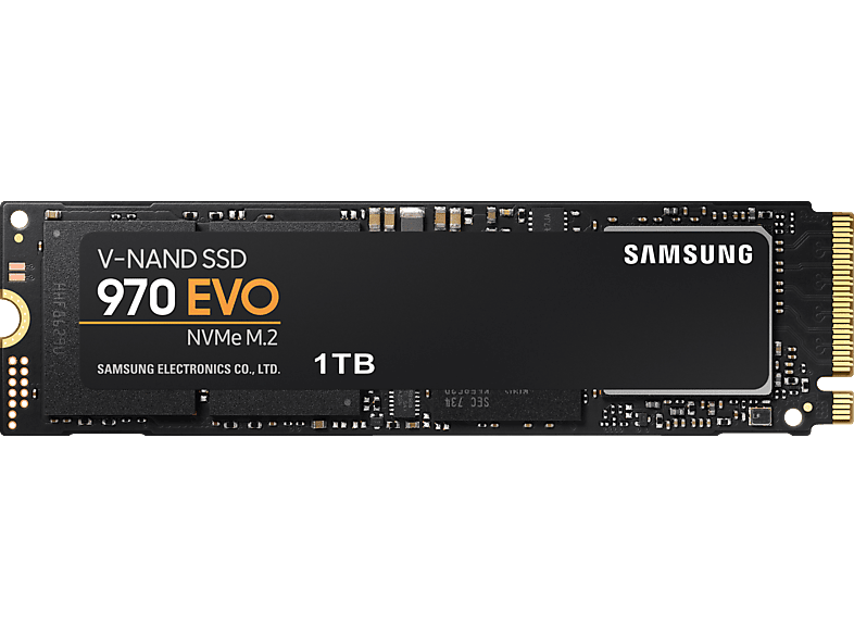 SAMSUNG 970 EVO Festplatte Retail, 1 TB SSD M.2 via NVMe, intern