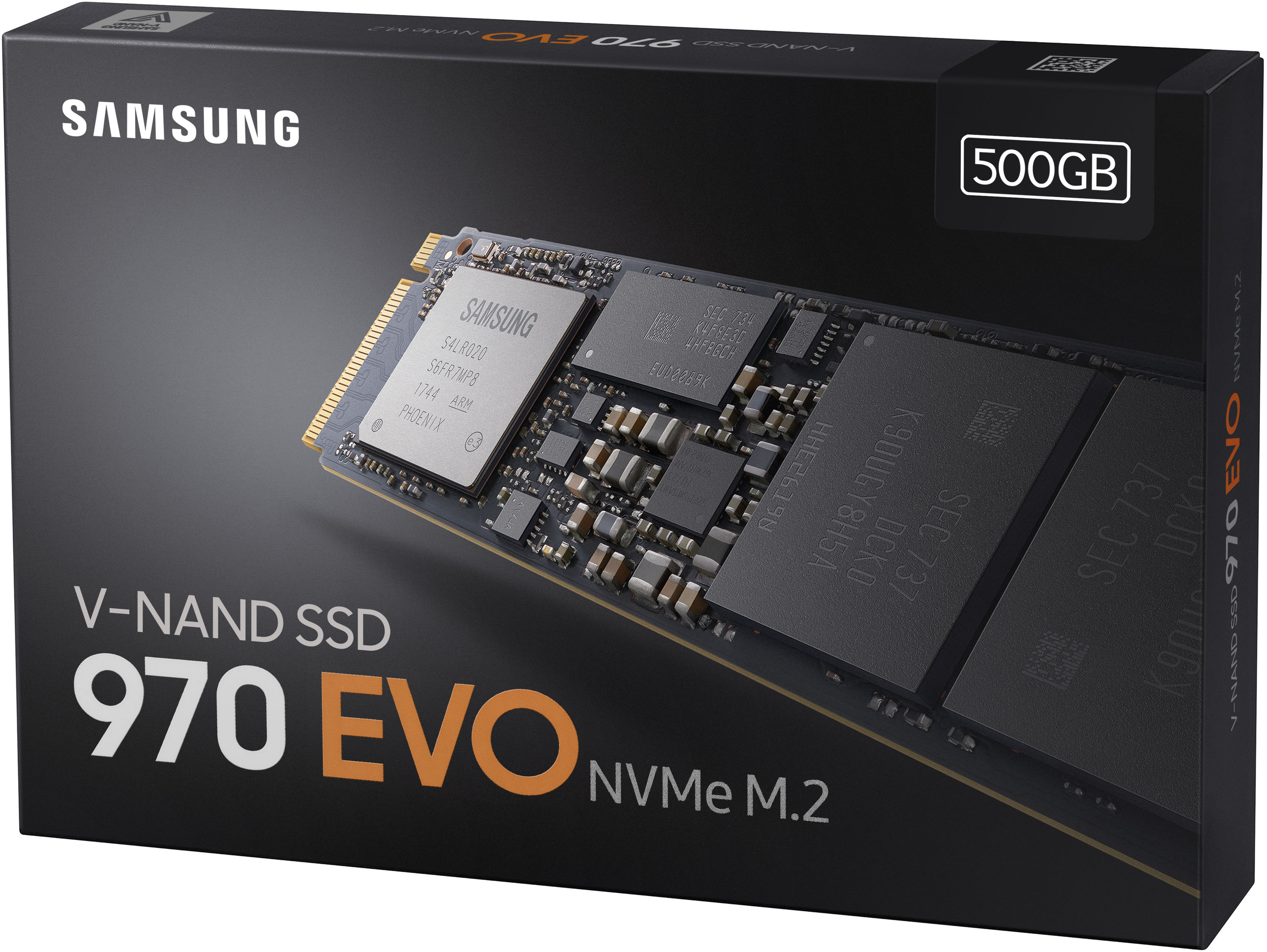 SAMSUNG 970 EVO Festplatte Retail, 500 GB SSD M.2 via NVMe, intern