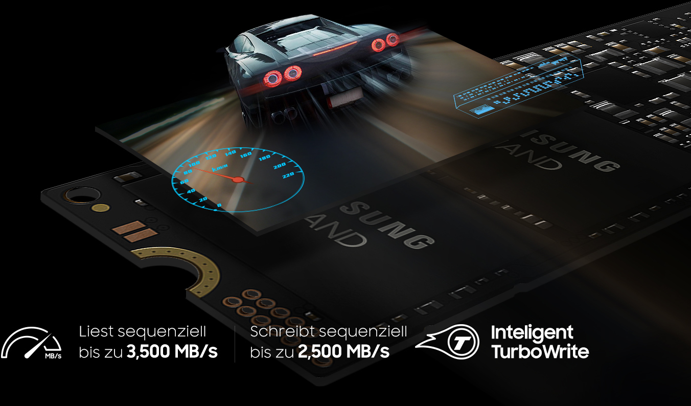 SAMSUNG 970 EVO Festplatte Retail, 1 TB SSD M.2 via NVMe, intern