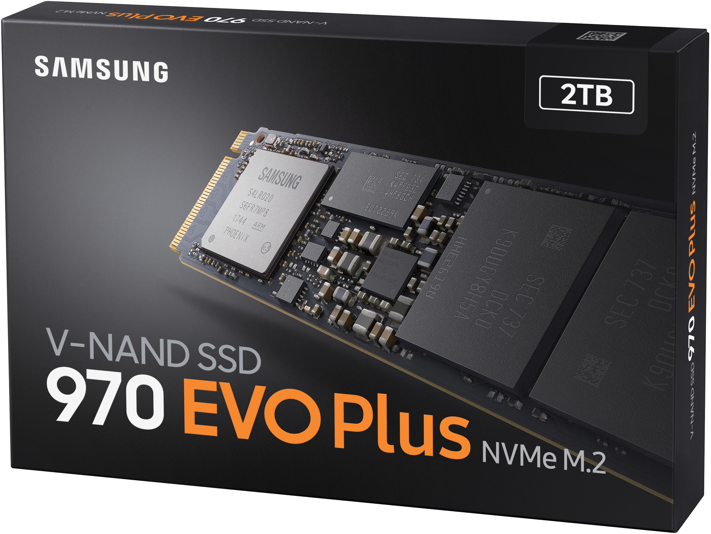 SAMSUNG 970 NVMe, 2 TB Retail, SSD intern via M.2 Festplatte Plus EVO