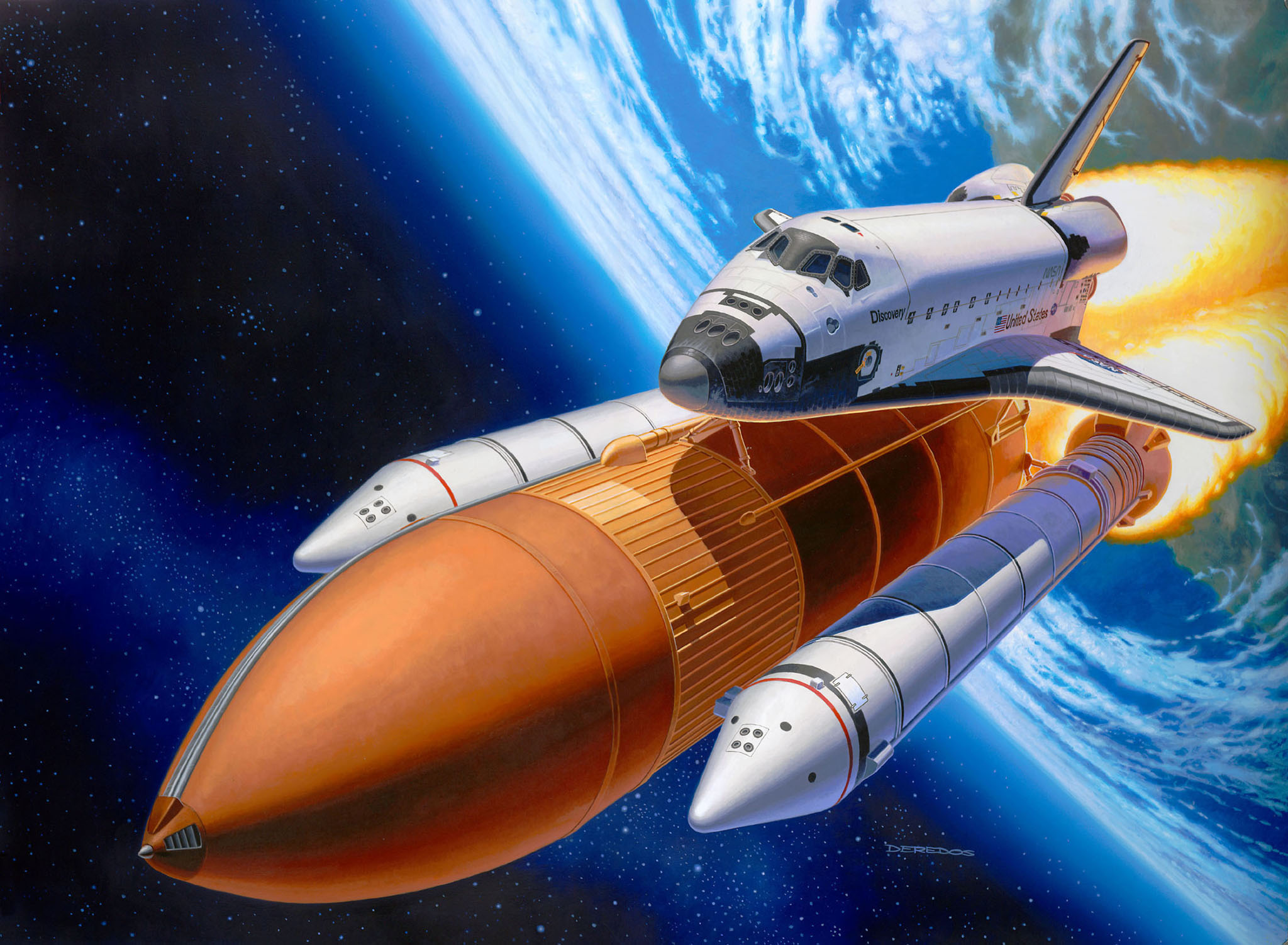 REVELL Spaceshuttle Discovery Bausatz, Booster Mehrfarbig 