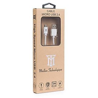 Cable - Maillon MTBMUW241 Basic Cable Micro Usb 2.4 white 1 m