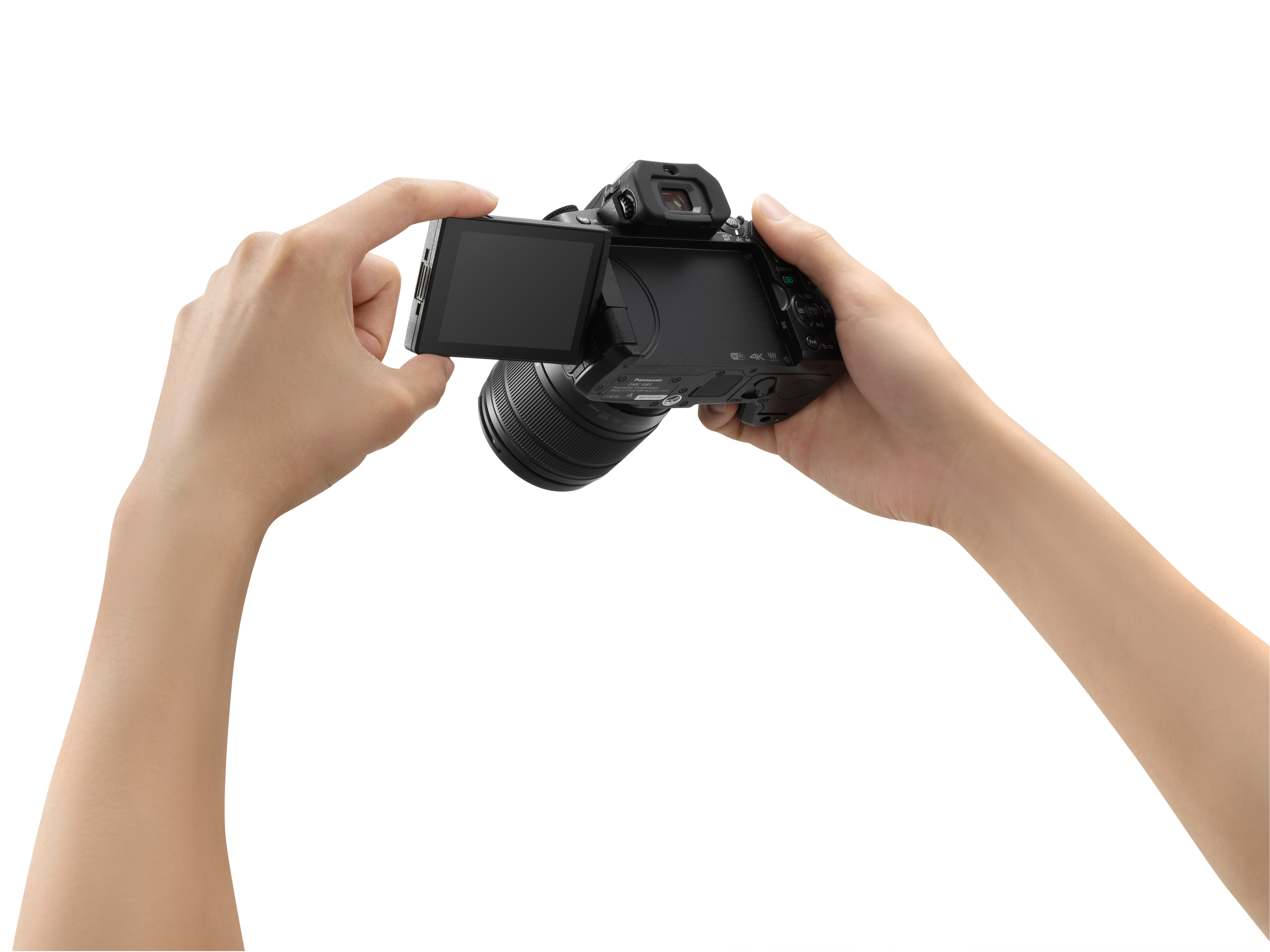 DMC-G81HAEGK Systemkamera Touchscreen, 14-140 cm Objektiv PANASONIC Display mit 7,5 WLAN mm, Lumix
