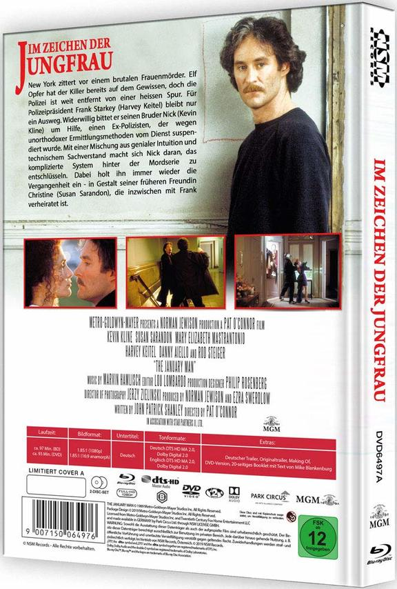 DVD-Box mit einem Mann, Text und Bildern aus einem Film.