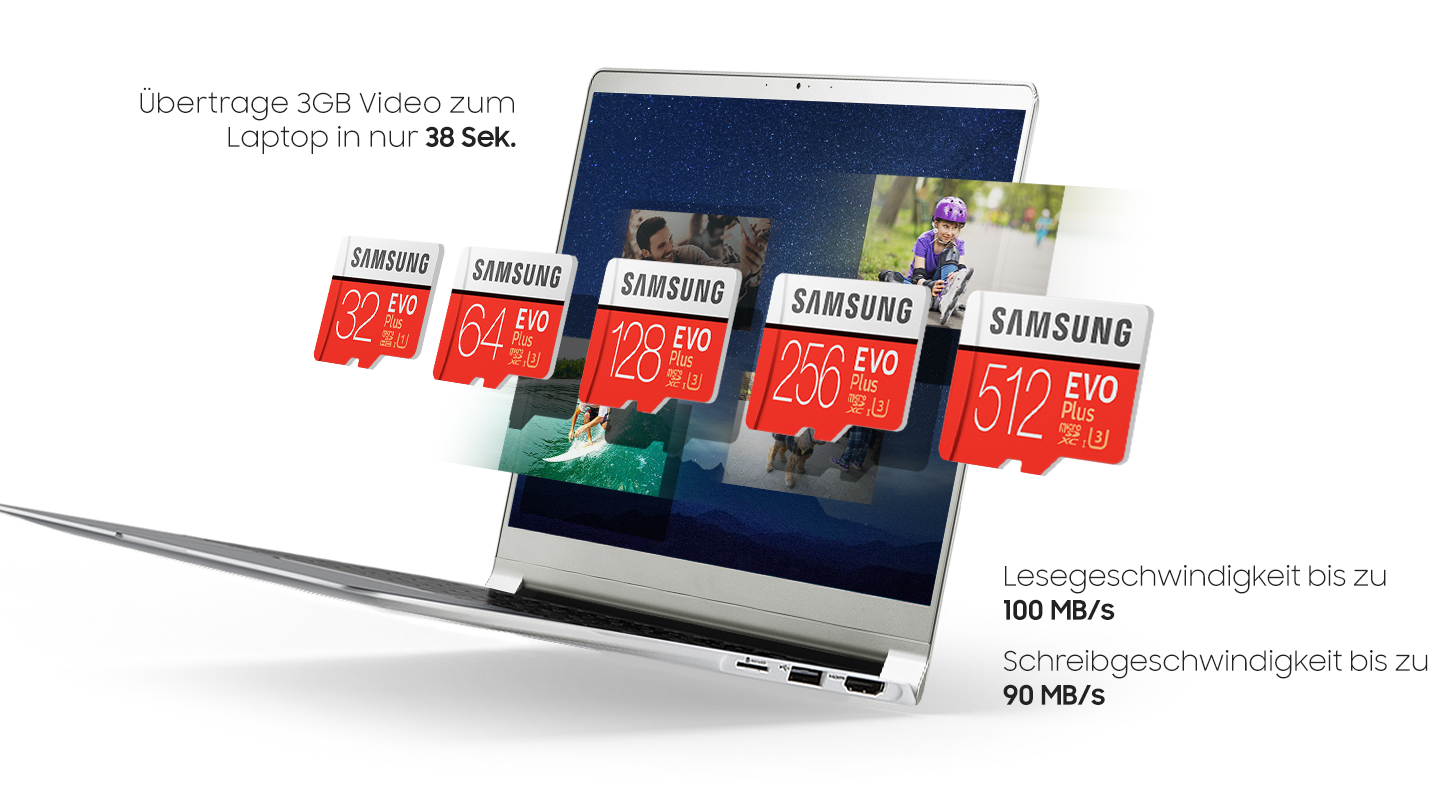 SAMSUNG Evo Plus, Micro-SDXC Speicherkarte, 64 GB, 100 MB/s