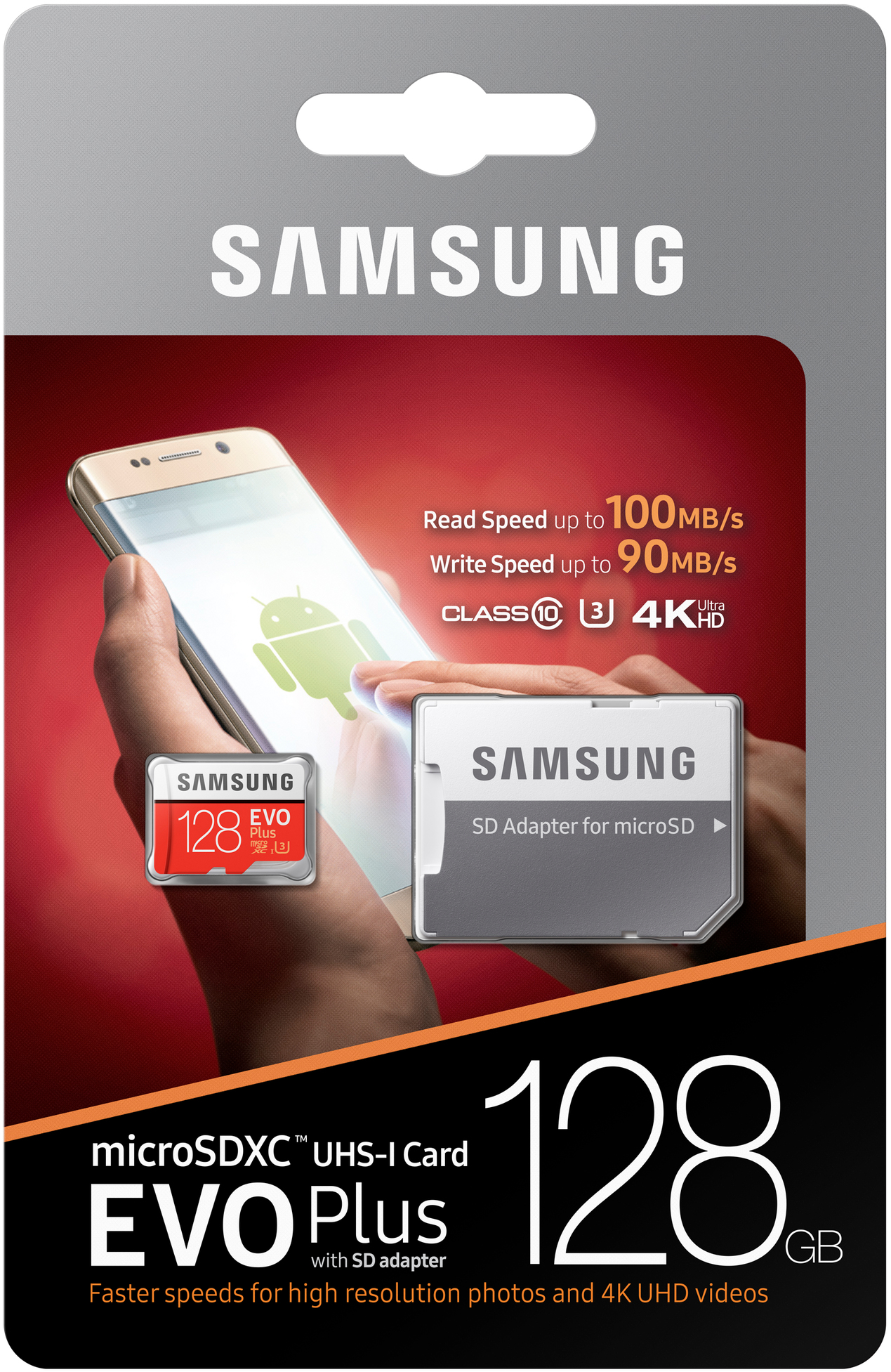 SAMSUNG Evo Plus, Micro-SDXC Speicherkarte, 128 GB, 100 MB/s