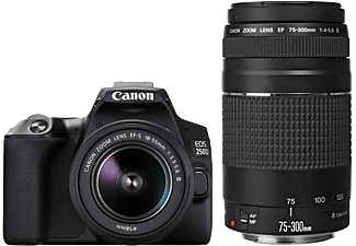 CANON EOS 250D Fekete fényképezőgép, 18-55 mm + 75-300 mm EF-S objektív EU26 (3454C016)