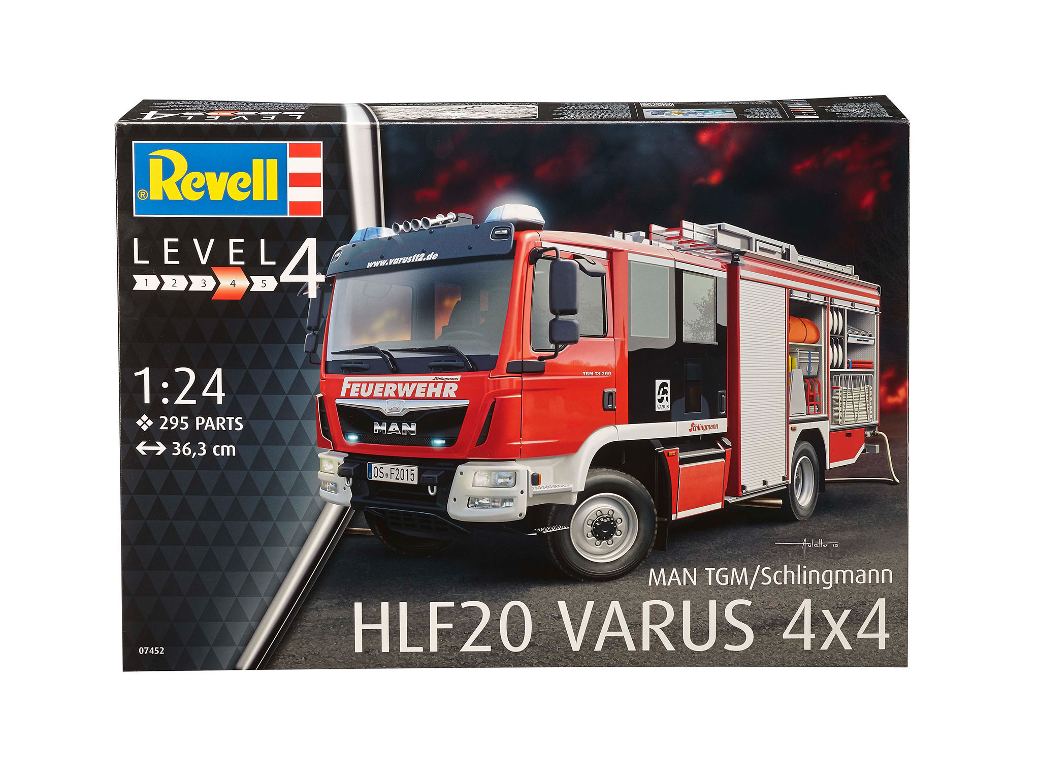 REVELL Mehrfarbig 20 Varus 07452 Bausatz, 4x4 MAN/Schlingmann HLF