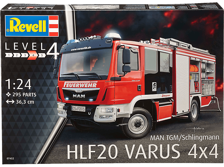 REVELL 07452 MAN/Schlingmann HLF 20 Varus 4x4 Bausatz, Mehrfarbig