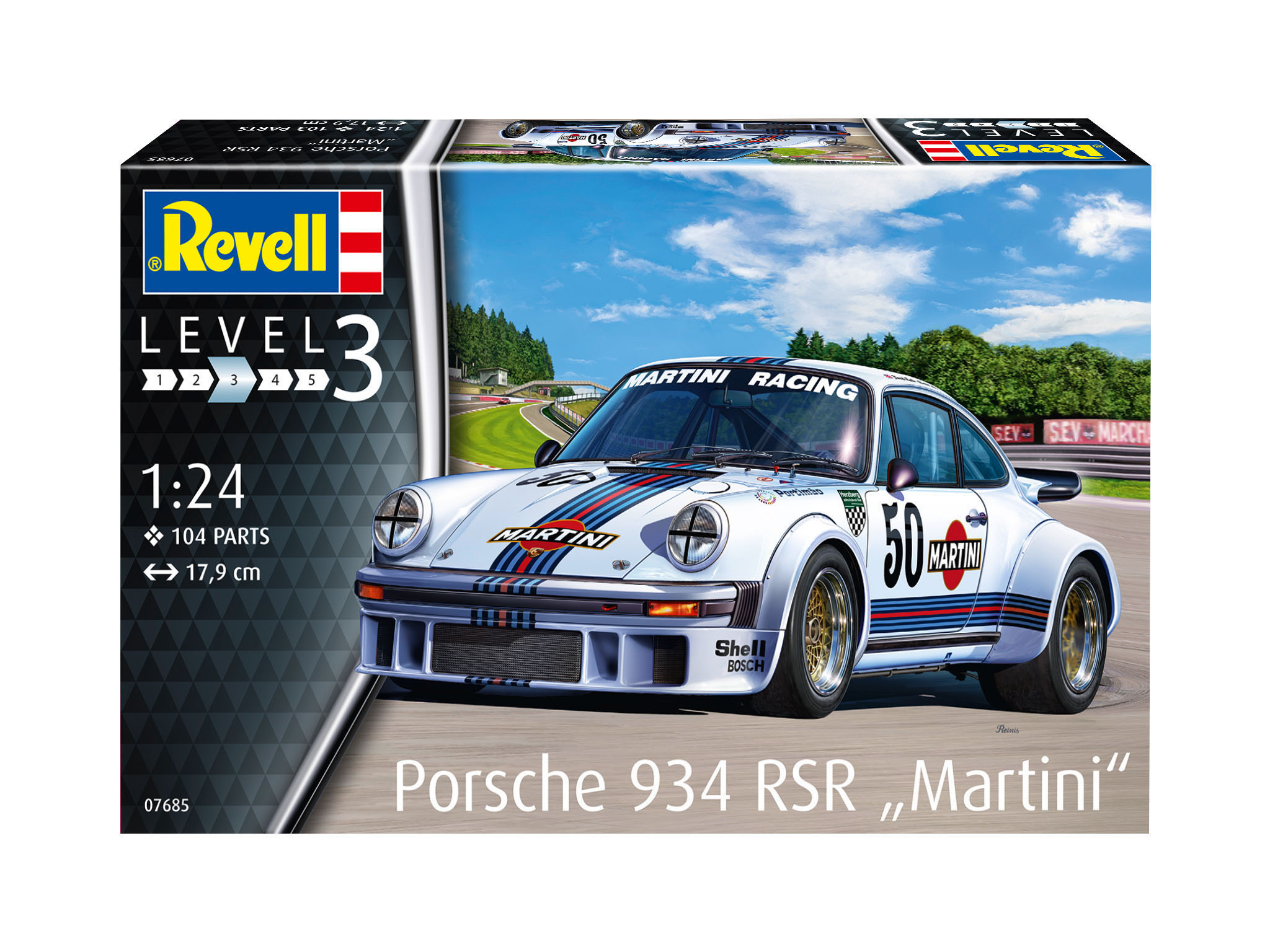 REVELL 07685 Porsche 934 Bausatz, Mehrfarbig Martini RSR