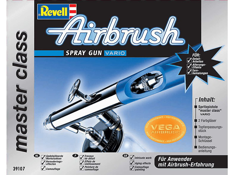REVELL 39107 Spray Gun´Master (Vario) Airbrush, Mehrfarbig