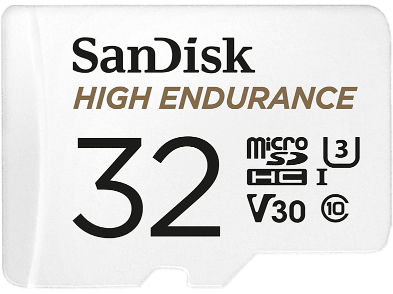 SANDISK High Endurance UHS-I - Micro-SDHC-Speicherkarte (32 GB, 100 MB/s, Weiss)
