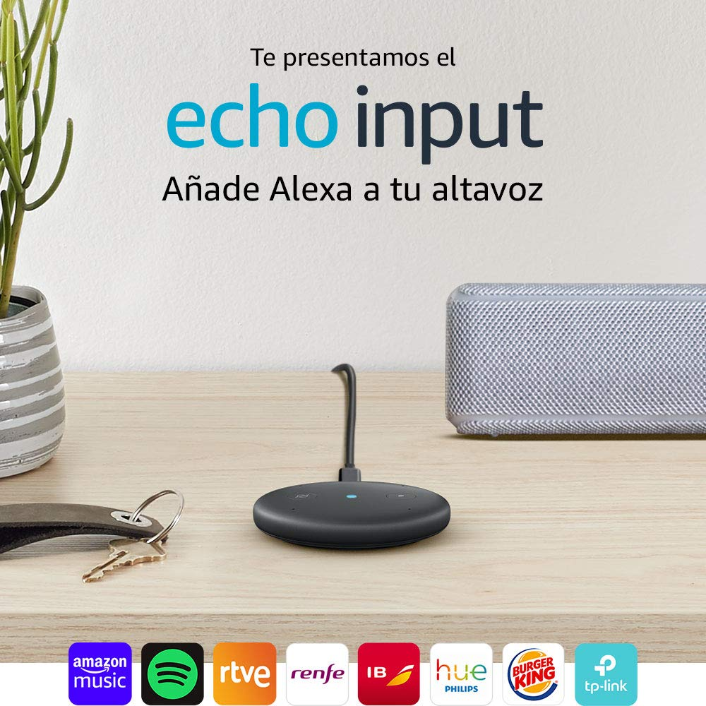Adaptador Inteligente - Amazon Echo Input, Compatible con Alexa, Bluetooth, Negro