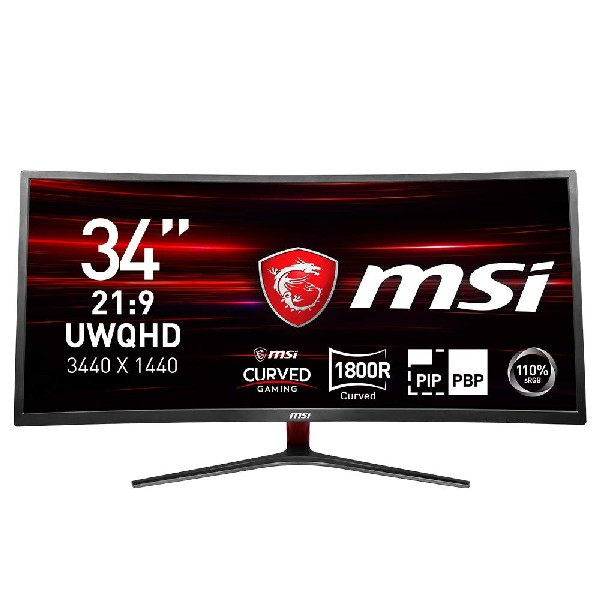 Monitor gaming - MSI Optix MAG341CQ, 34" 2K UltraWide QHD, Curvo, 1 ms, Negro