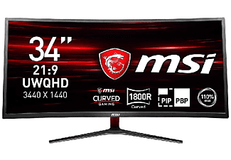 Monitor gaming - MSI Optix MAG341CQ, 34" 2K UltraWide QHD, Curvo, 1 ms, Negro