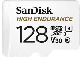 SANDISK Micro-SDXC High Endurance - Scheda di memoria  (128 GB, 100 MB/s, Bianco)