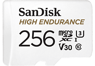 SANDISK Micro-SDXC High Endurance - Carte mémoire  (256 GB, 100 MB/s, Blanc)