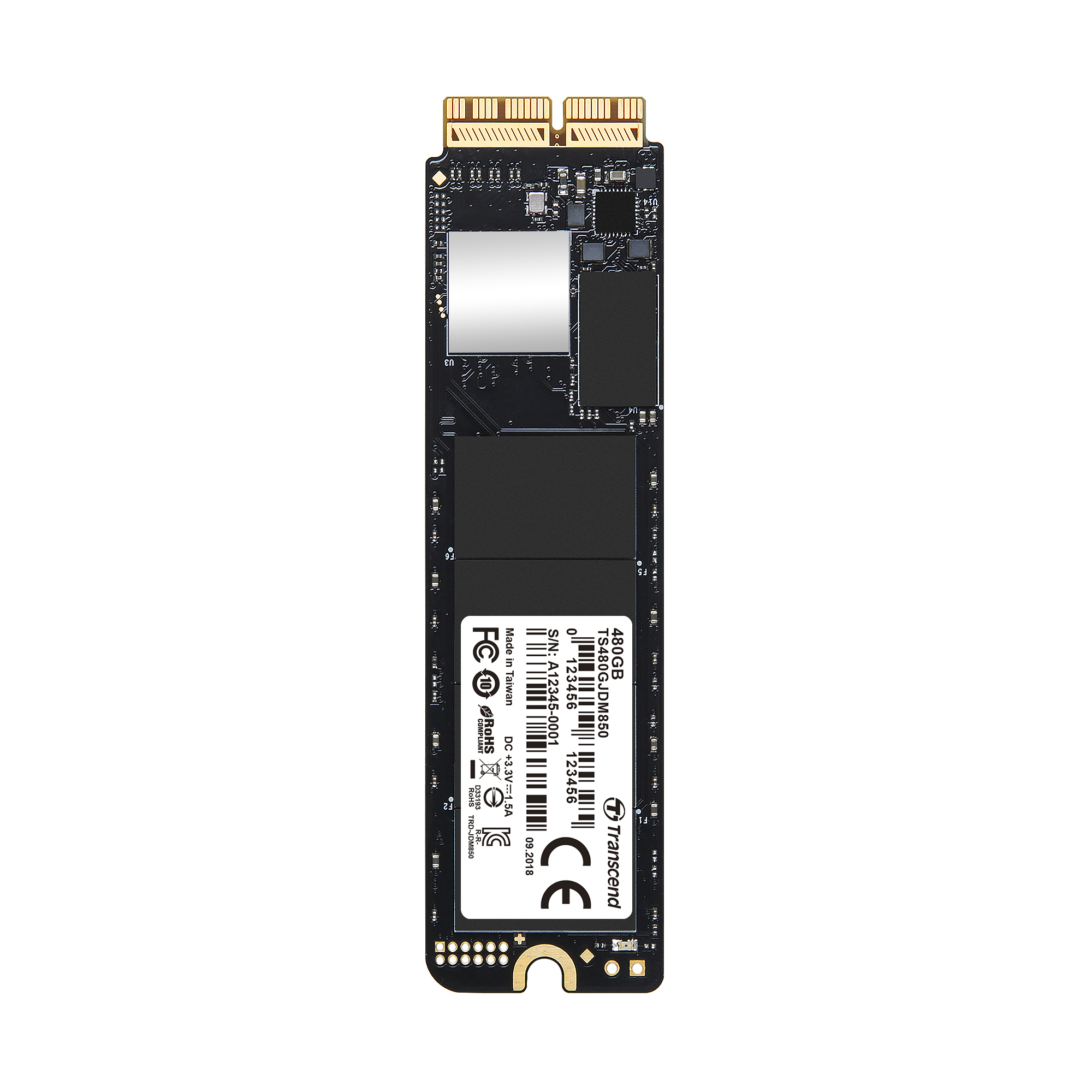 TRANSCEND JetDrive 850 Festplatte Retail, 480 GB SSD M.2 via NVMe, intern