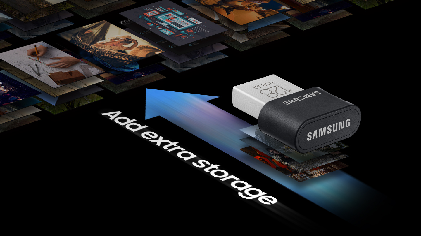 SAMSUNG Fit Plus USB-Stick, 128 GB, 300 MB/s, Grau