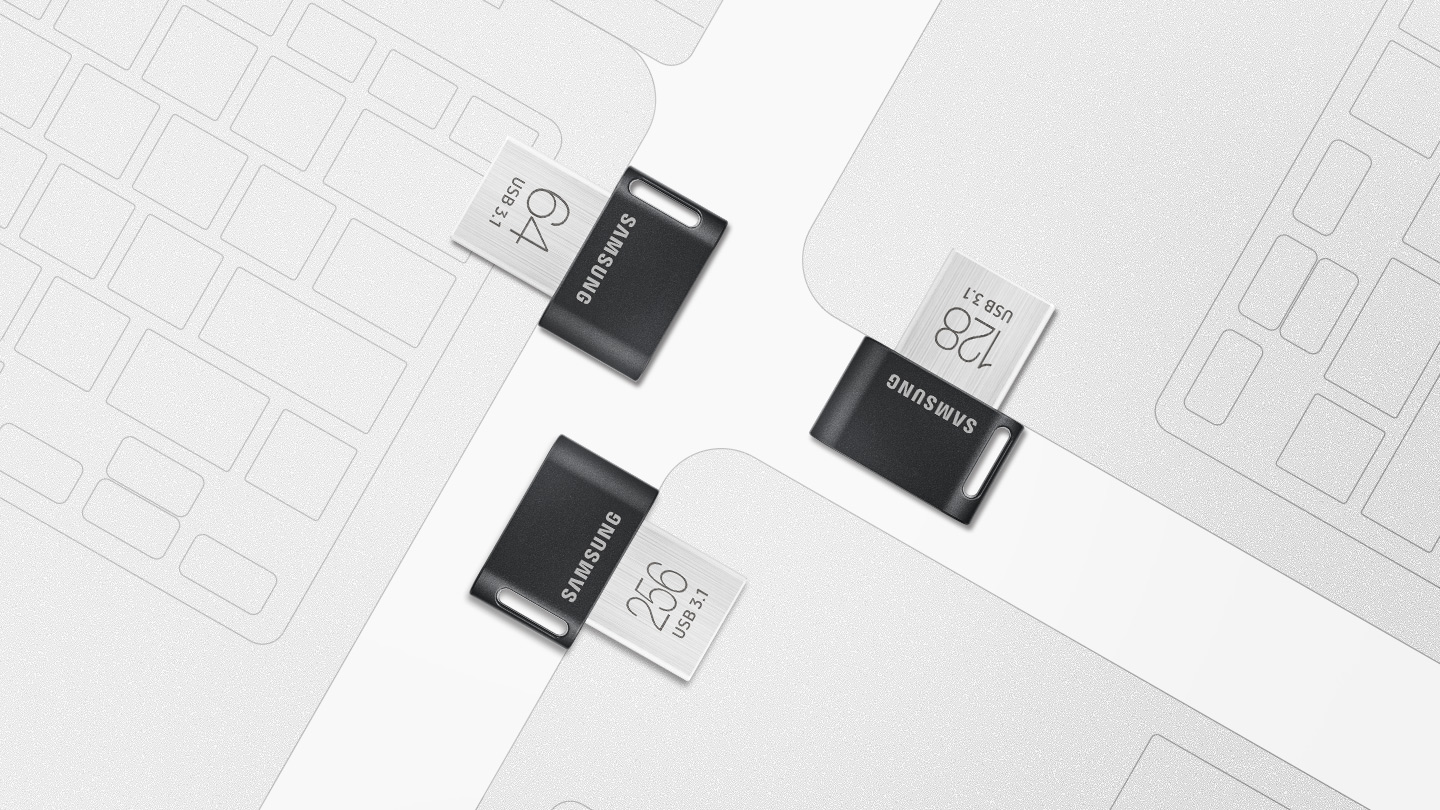 SAMSUNG Fit Plus USB-Stick, 128 GB, 300 MB/s, Grau