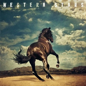 Albumcover mit einem sich aufbäumenden schwarzen Pferd auf sandigem Boden vor bewölktem Himmel.