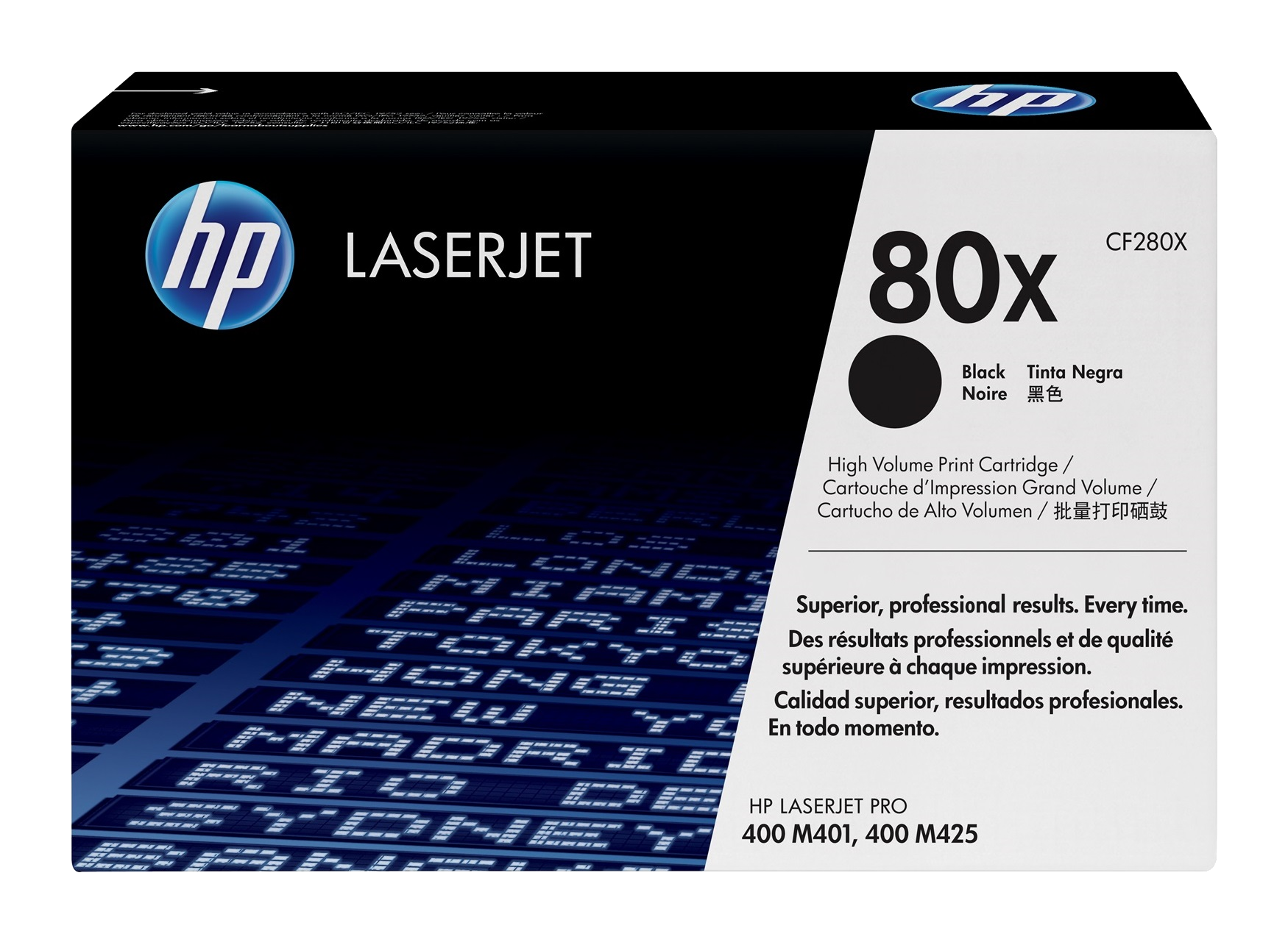 HP 80X fekete nagy kapacitású eredeti LaserJet tonerkazetta (CF280X)