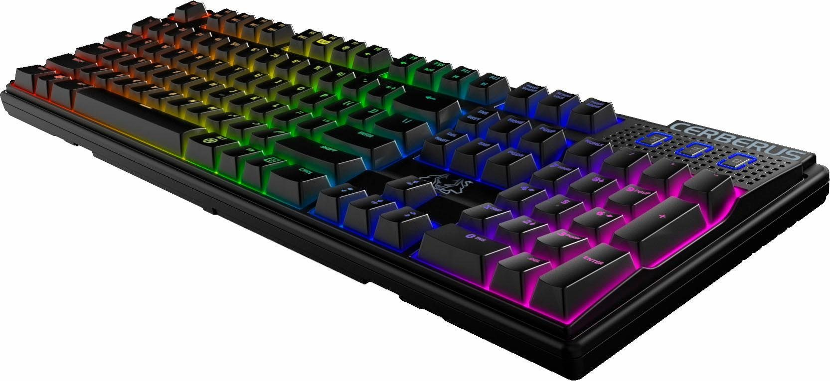 Teclado gaming - ASUS Cerberus Mech, USB, RGB, Anti-ghosting, N-key rollover, teclas macro, Negro