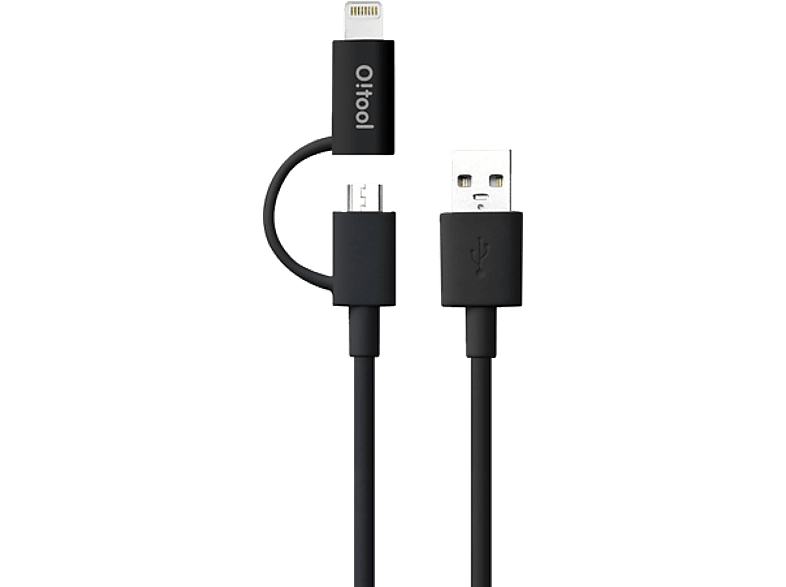 OZAKI Kombinált töltőkábel Lightning és microUSB (OT227BK)