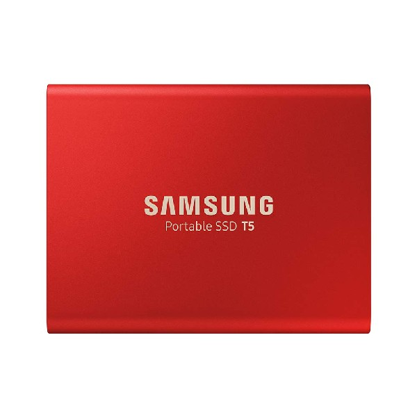 Disco duro SSD de 1 TB - Samsung T5 MU-PA1T0R, 2.5", USB C 3.1 Gen 2, 540 MB/s, Rojo