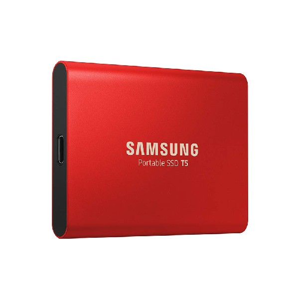 Disco duro SSD de 1 TB - Samsung T5 MU-PA1T0R, 2.5", USB C 3.1 Gen 2, 540 MB/s, Rojo