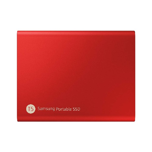 Disco duro SSD de 1 TB - Samsung T5 MU-PA1T0R, 2.5", USB C 3.1 Gen 2, 540 MB/s, Rojo