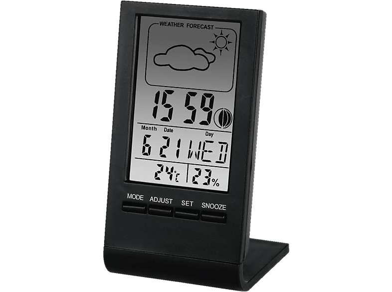 Hama TH-100 Umwelt-Thermometer - Digitales Thermo-Hygrometer Mit Mondphasen & Alarm