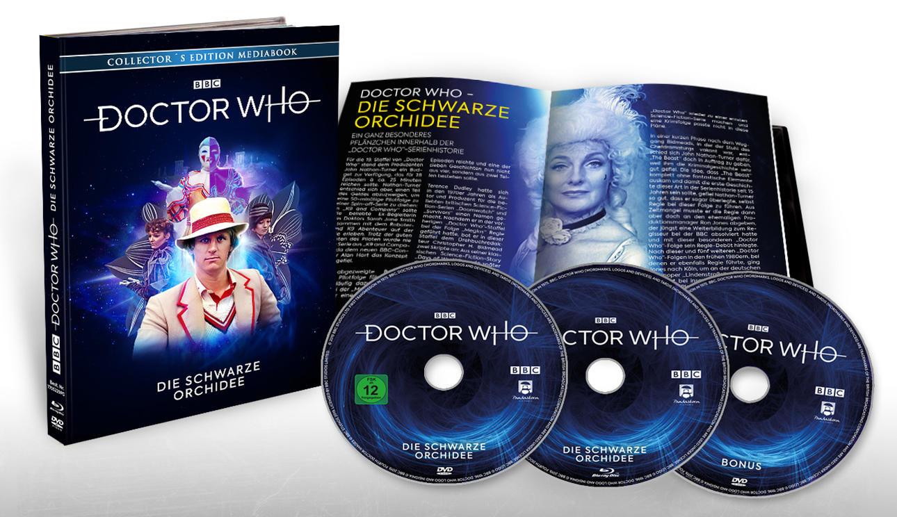 Doctor Who DVD-Set, Collector's Edition. Enthält Cover, Discs und ein Booklet mit Text.