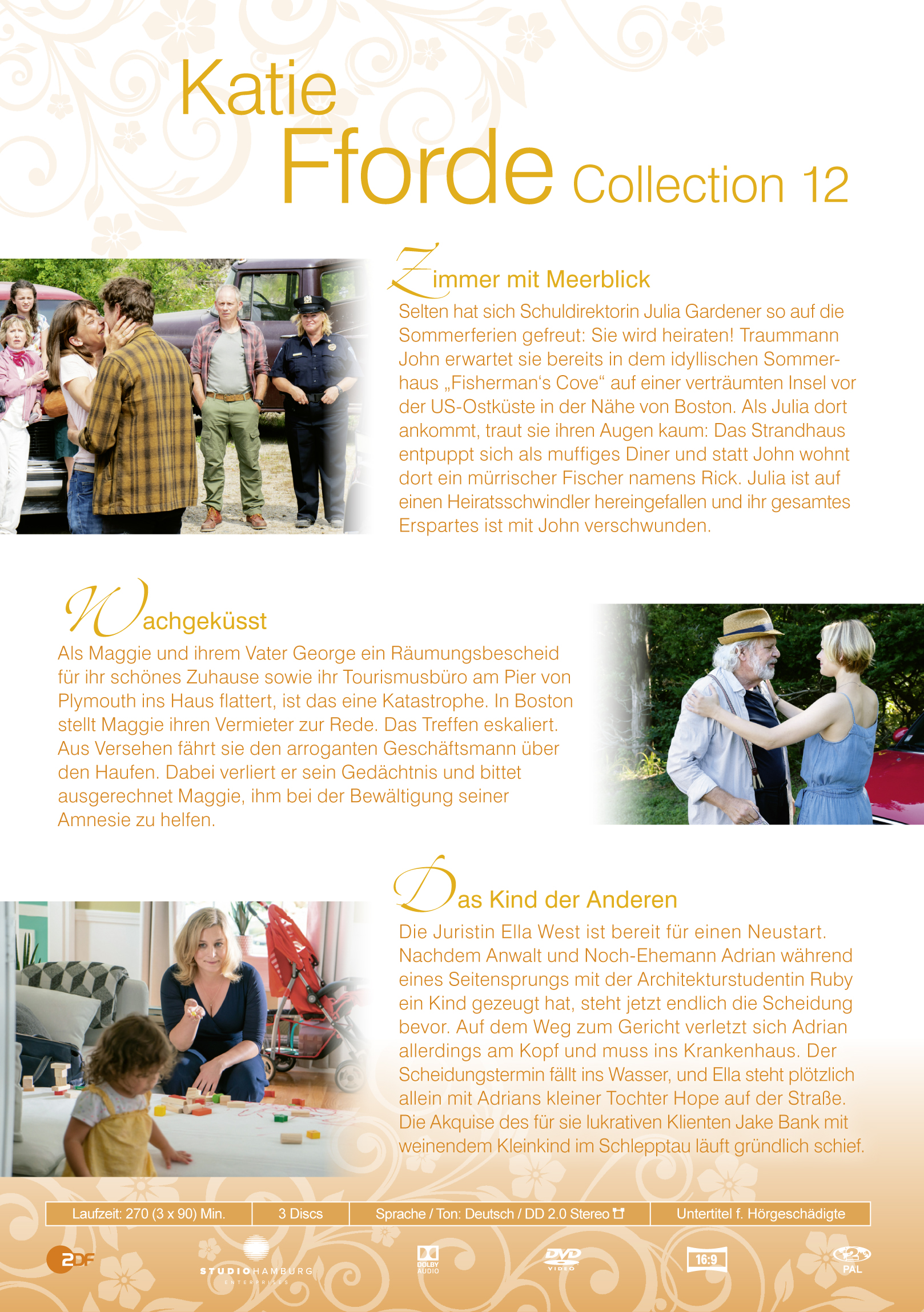 Eine DVD-Hülle mit Text und Bildern aus der Katie Fforde Collection 12.