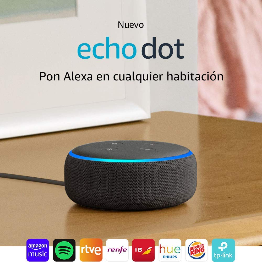 Altavoz inteligente con Alexa - Amazon Echo Dot (3ª Gen), Controlador de Hogar, Antracita