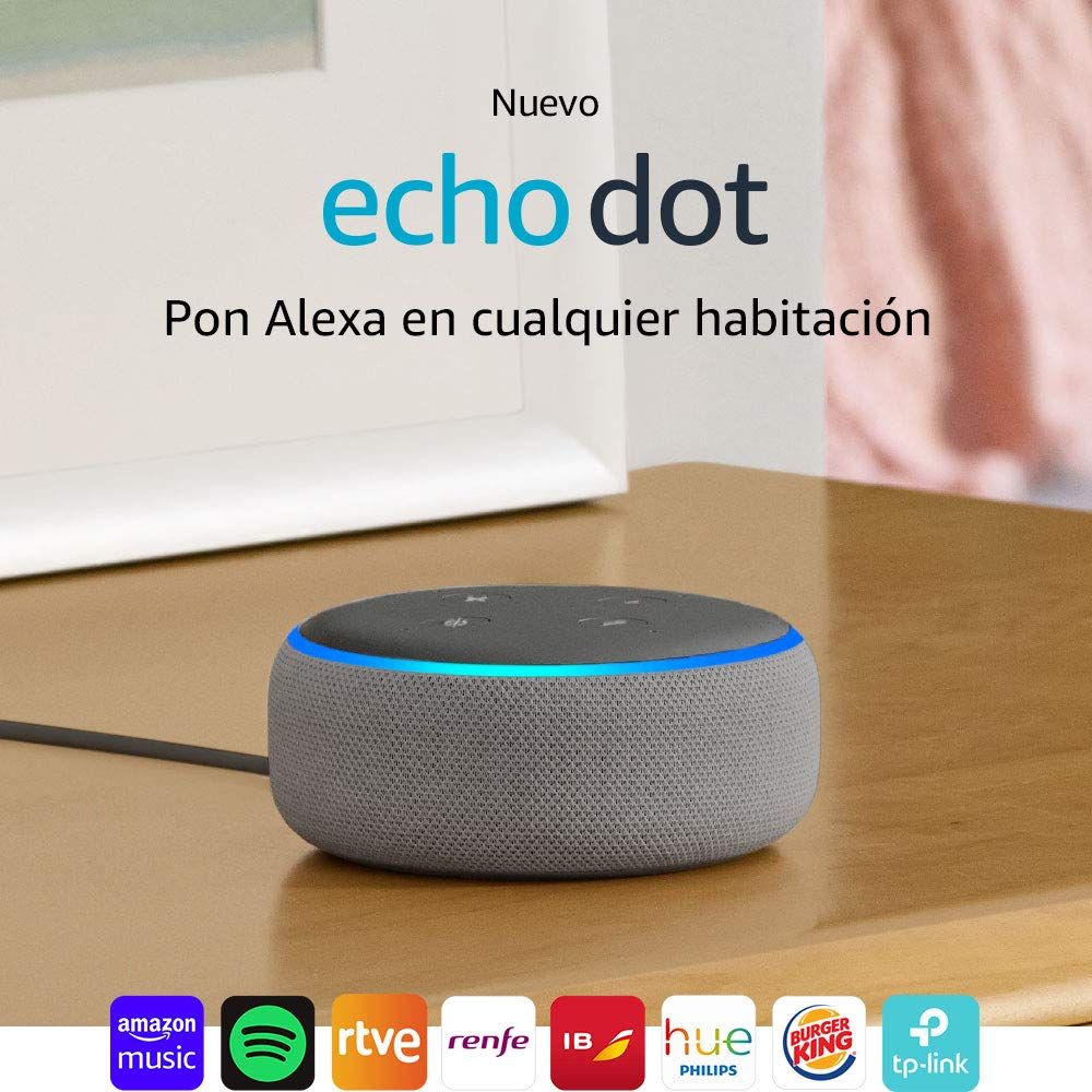 Altavoz inteligente con Alexa - Amazon Echo Dot (3ª Gen), Controlador de Hogar, Gris