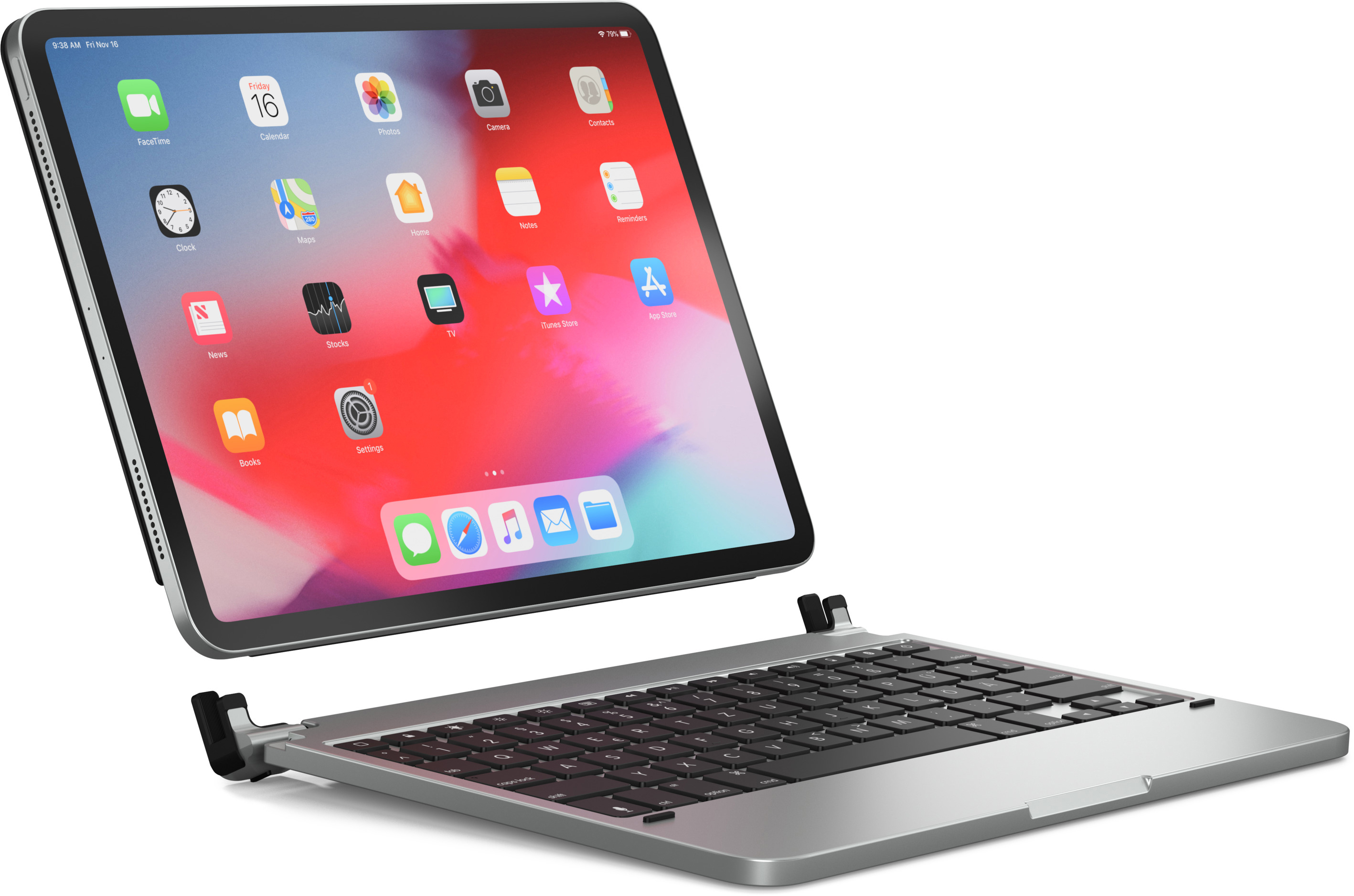 BRYDGE 11 Pro - Bluetooth Tastatur für das iPad Pro 11" (1., 2., 3. Generation) Tastatur Silber