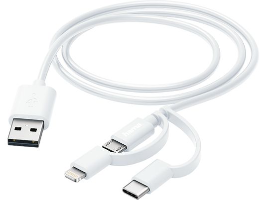 HAMA 187200 3in1 Cavo - Cavo Micro-USB (Bianco)