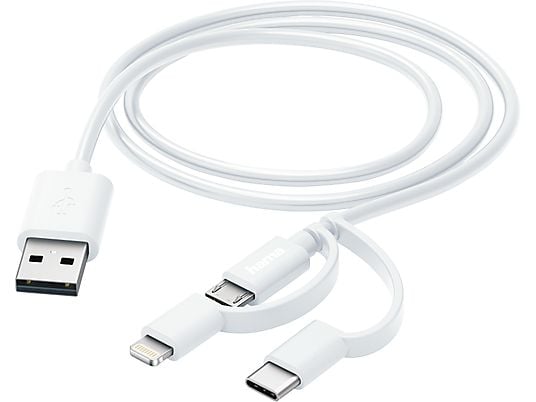 HAMA 187200 3in1 Câble - Câble Micro-USB (Blanc)